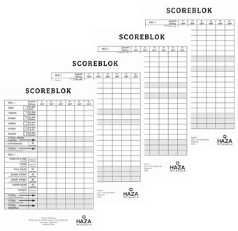 Haza Sigel scoreblok Yahtzee 250 vellen - 4x - Dobbelspellen - Familiespelletjes