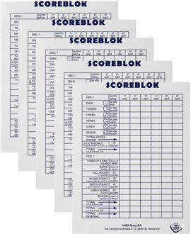 Haza Sigel scoreblok Yahtzee 250 vellen - 5x - Dobbelspellen - Familiespelletjes