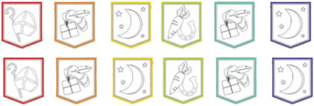 Haza Sinterklaas inkleur slinger/vlaggenlijn - 2 stuks - 4 meter