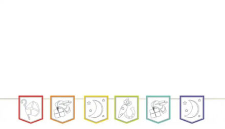 Haza Sinterklaas inkleur slinger/vlaggenlijn 4 meter