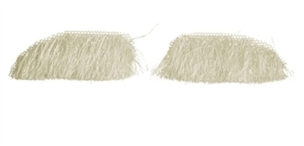 Haza Sinterklaas verkleed wenkbrauwen - 1x - buffelhaar - wit - luxe Sint kostuum accessoires