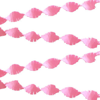 Haza Slinger - 2x - lichtroze - cr?pepapier - 6 meter - geboorte feestversiering