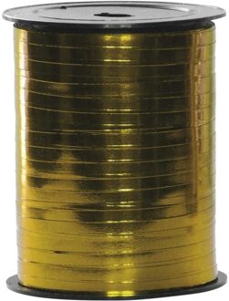 Haza Spoel polyband - sierlint metallic - goud - 250 meter Goudkleurig