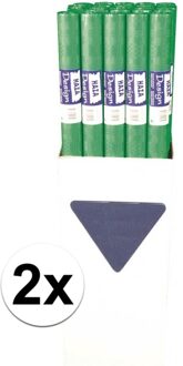 Haza Tafellaken/tafelkleed rol papier - 2x - 800 x 120 cm - groen - Lange tafels - Damast papier