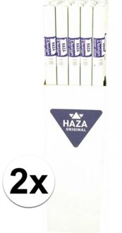 Haza Tafellaken/tafelkleed rol papier - 2x - 800 x 120 cm - roomwit - Lange tafels - Damast papier