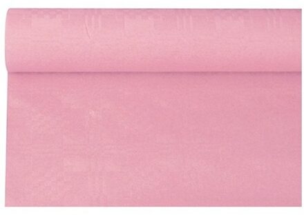 Haza Tafellaken/tafelkleed rol papier - 800 x 120 cm - lichtroze - Lange tafels - Damast papier