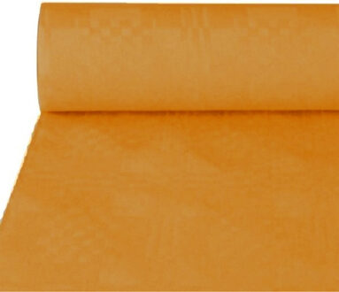 Haza Tafellaken/tafelkleed rol papier - 800 x 120 cm - okergeel - Lange tafels - Damast papier