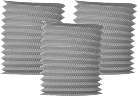 Haza Treklampion - 3x - metallic zilver- papier - D20cm - decoratie