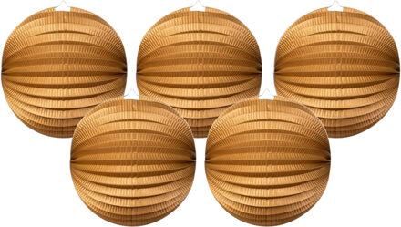 Haza Treklampion - 5x - metallic goud - papier - rond - D23cm - decoratie - Sint Maarten