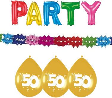 Haza Verjaardag feest 50 jaar versieringen pakket 3-delig