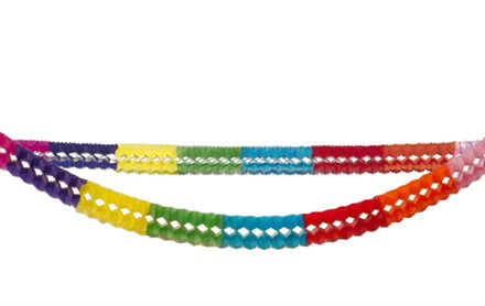 Haza Verjaardag feest slinger Tropical - 2x stuks - 600 cm - papier - versiering - kinderfeestje Multi