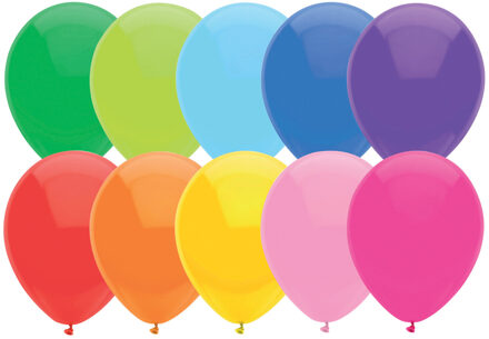 Haza Verjaardag latex party ballonnen gekleurd 150x stuks formaat 30 cm - Ballonnen Multikleur