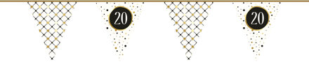 Haza Vlaggenlijn 20 jaar - 600 cm - papier - verjaardag vlaggetjes - leeftijd versiering