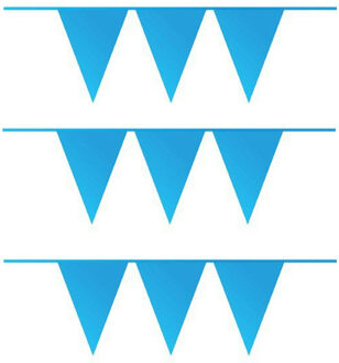Haza Vlaggenlijn - 3x - blauw - 10 meter - kunststof - slingers