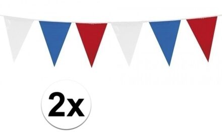Haza vlaggenlijnen - 2x - Holland - nederland - rood-wit-blauw - 10 meter - binnen en buiten slinger Multi
