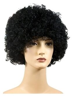 Haza Voordelige krullen pruik Piet - 2x - zwart - volwassenen - roetveeg pieten pruiken