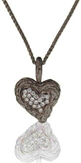 'Hazel' Dames 925 Sterling Zilveren Set: Ketting-Hanger + Oorbellen - Zwart SET-7082/2