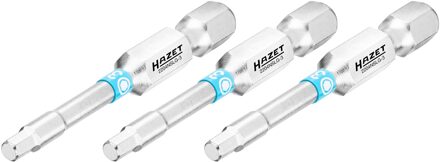 Hazet Bit 2204NSLG-3/3 · 1/4 inch (6,3 mm) zeskant massief · Binnen-zeskant-profiel · 3-delig · SW 3 mm