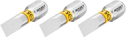 Hazet Bit 2208N-8/3 · 1/4 inch (6,3 mm) zeskant massief · Sleufprofiel · 3-delig · SW 0,8 x 5,5 mm