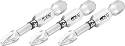 Hazet Bit 2216NSLG-PZ2/3 · 1/4 inch (6,3 mm) zeskant massief · Pozidriv-profiel PZ · 3-delig · SW PZ2