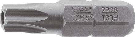 Hazet Bit 2223-T40H · 1/4 inch (6,3 mm) zeskant massief · Tamper resistant TORX®-profiel · SW T40H