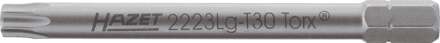 Hazet Bit 2223LG-T30 · 1/4 inch (6,3 mm) zeskant massief · Binnen-TORX®-profiel · SW T30