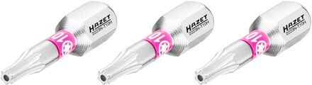 Hazet Bit 2223N-T10H/3 · 1/4 inch (6,3 mm) zeskant massief · Tamper resistant TORX®-profiel · 3-delig · SW T10H