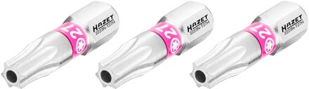Hazet Bit 2223N-T27H/3 · 1/4 inch (6,3 mm) zeskant massief · Tamper resistant TORX®-profiel · 3-delig · SW T27H