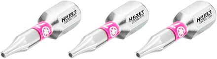Hazet Bit 2223N-T7H/3 · 1/4 inch (6,3 mm) zeskant massief · Tamper resistant TORX®-profiel · 3-delig · SW T7H