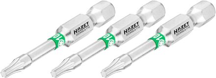 Hazet Bit 2223NSLG-T10/3 · 1/4 inch (6,3 mm) zeskant massief · Binnen-TORX®-profiel · 3-delig · SW T10