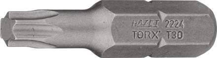Hazet Bit 2224-T30 · 5/16 inch (8 mm) zeskant massief · Binnen-TORX®-profiel · SW T30