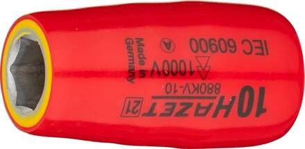 Hazet Dopsleutel · geïsoleerd 880KV-10 · 3/8 inch (10 mm) vierkant hol · Buiten-zeskant-tractieprofiel · SW 10 mm