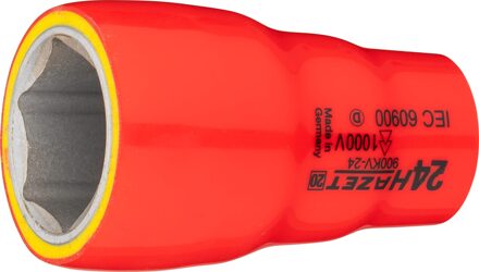 Hazet Dopsleutel · geïsoleerd 900KV-24 · 1/2 inch (12,5 mm) vierkant hol · Buiten-zeskant-tractieprofiel · SW 24 mm
