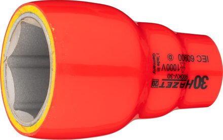 Hazet Dopsleutel · geïsoleerd 900KV-30 · 1/2 inch (12,5 mm) vierkant hol · Buiten-zeskant-tractieprofiel · SW 30 mm