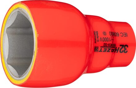 Hazet Dopsleutel · geïsoleerd 900KV-32 · 1/2 inch (12,5 mm) vierkant hol · Buiten-zeskant-tractieprofiel · SW 32 mm