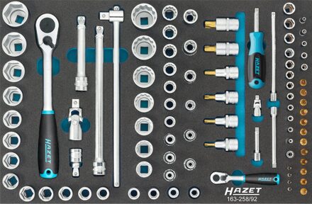 Hazet Dopsleutelset 163-258/92 - 92-delig - 1 x 5,5 - 3 … 32 - E4 - E20 - PH1 - PH2 - T6 - T60