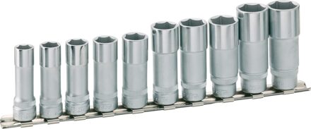 Hazet Dopsleutelset - zeskant 880LG/10H - 3/8 inch (10 mm) vierkant hol - Buiten-zeskant-tractieprofiel - 10-delig - 10 - 19