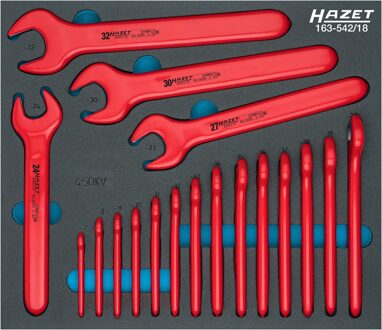 Hazet Dubbele steeksleutelset - geïsoleerd 163-542/18 - Buiten-zeskant-profiel - 18-delig - 7 - 32