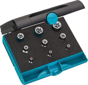 Hazet Gereedschapset 1557/9 | 1/4 inch (6,3 mm) vierkant hol, 3/8 inch (10 mm) vierkant hol, 1/2 inch (12,5 mm) vierkant hol | Buiten-TORX®-profiel |