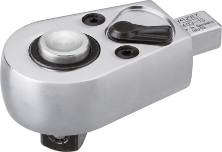 Hazet Insteek-omschakelratel 6403-1S · 9 x 12 mm insteekvierkant massief · 1/2 inch (12,5 mm) vierkant massief · Lengte: 74,5 mm