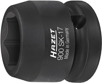 Hazet Krachtdopsleutel 900SK-17 · 1/2 inch (12,5 mm) vierkant hol · Buiten-zeskant-tractieprofiel · SW 17 mm