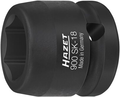 Hazet Krachtdopsleutel 900SK-18 · 1/2 inch (12,5 mm) vierkant hol · Buiten-zeskant-tractieprofiel · SW 18 mm