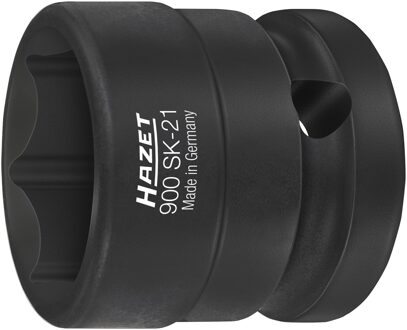 Hazet Krachtdopsleutel 900SK-21 · 1/2 inch (12,5 mm) vierkant hol · Buiten-zeskant-tractieprofiel · SW 21 mm