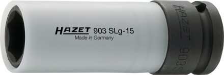 Hazet Krachtdopsleutel 903SLG-15 · 1/2 inch (12,5 mm) vierkant hol · Buiten-zeskant-tractieprofiel · SW 15 mm