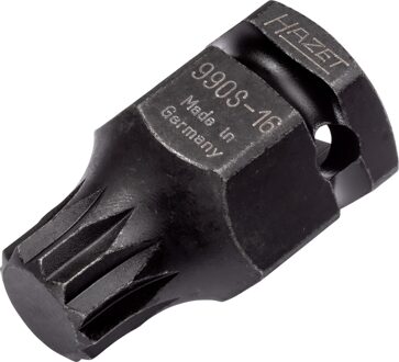 Hazet Krachtdopsleutelbit 990S-16 · 1/2 inch (12,5 mm) vierkant hol, 24 mm buitenzeskant · Binnenveeltandprofiel XZN · SW M16