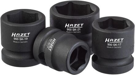 Hazet Krachtdopsleutelset 900SK/4 · 1/2 inch (12,5 mm) vierkant hol · Buiten-zeskant-tractieprofiel · 4-delig · 13 · 17 · 19 · 21