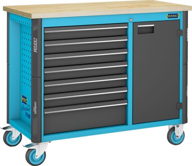 Hazet Werkbank - rijdend - Assistent 179NW - enkel 179NW-7 - L x B x H: 1150 mm x 600 mm x 964 mm - Laden, ondiep: 6 x 81 x 522 x 398 mm - Laden,
