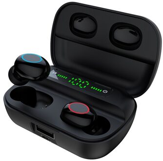 Hbq Touch Bluetooth V5.0 Oortelefoon Draagbare Tws Draadloze Oordopjes Mini 3D Stereo Headset 3500 Mah Als Power Bank Met Led display