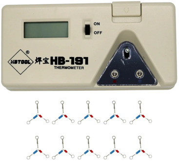HBtools 191 LCD Digital Soldering Iron Tip Thermometer Temperature Tester + 10PCS sensor line