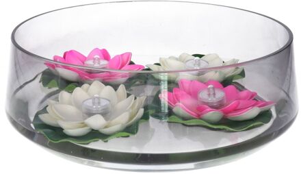 Hbx Bloemenvaas Laag Model - Transparant Smoke Glas - D32 X H11 Cm